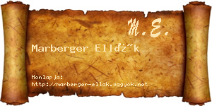 Marberger Ellák névjegykártya